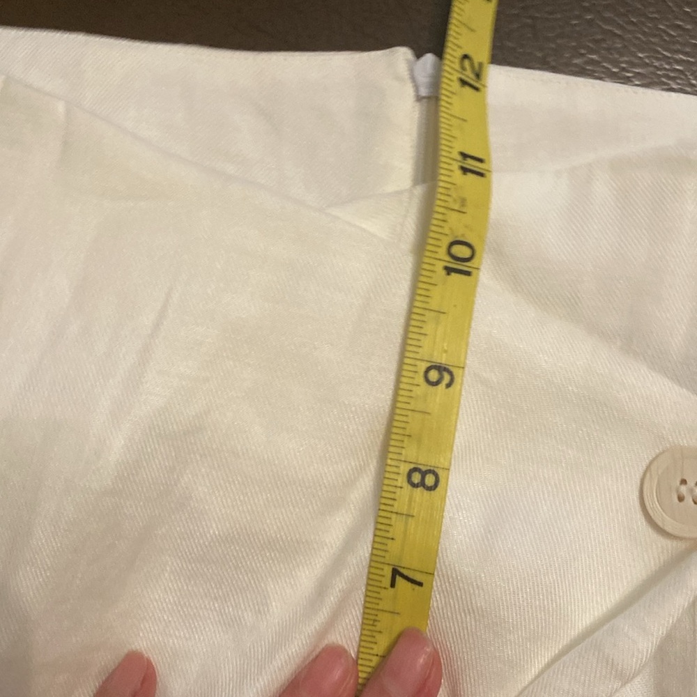 NAP Loungewear Off-Centre Straight Leg Pants white size small linen wide - Picture 10 of 11
